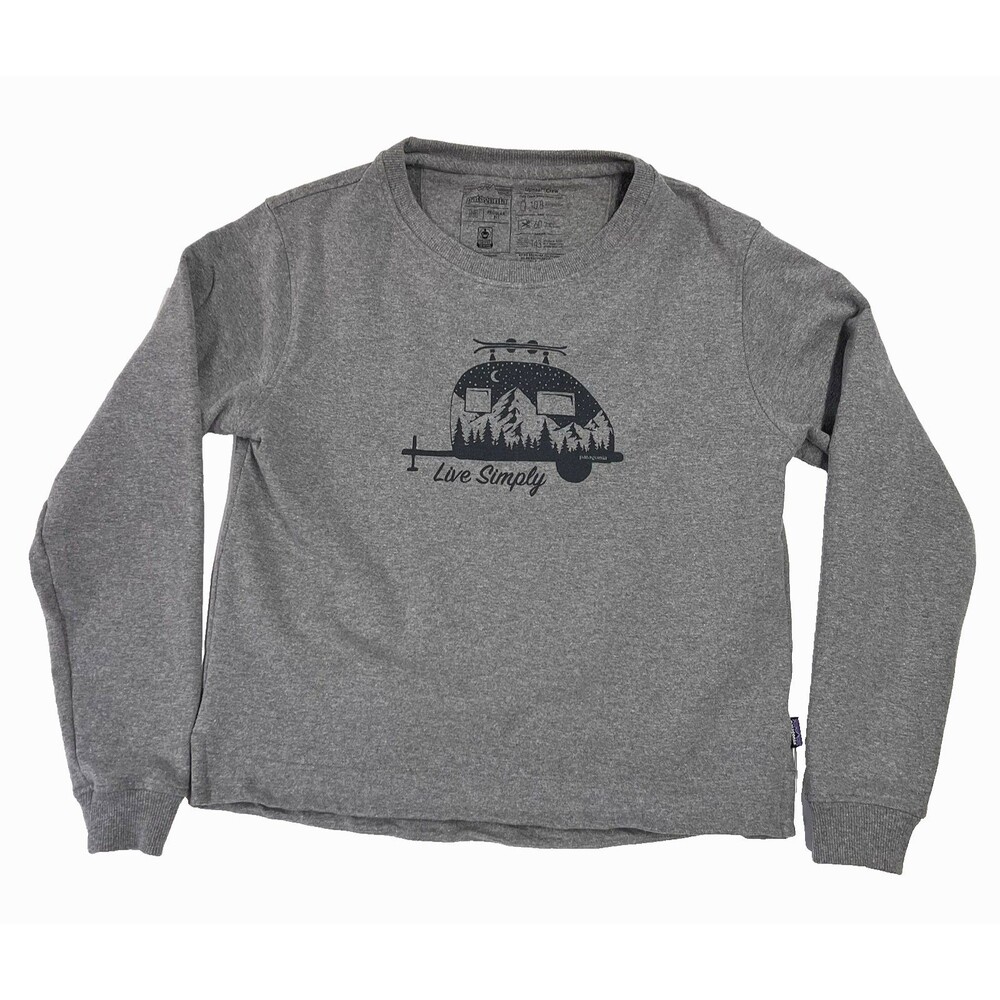 Patagonia Uprisal Regular Fit Crew Sweatshirt Recycle Cotton Poly Medium Gray